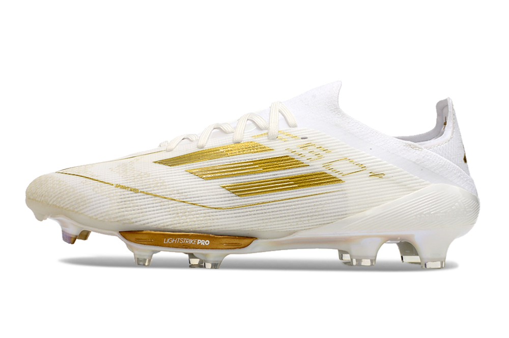 Adidas F50 Elite FG Boots – Cloud White / Metallic Gold