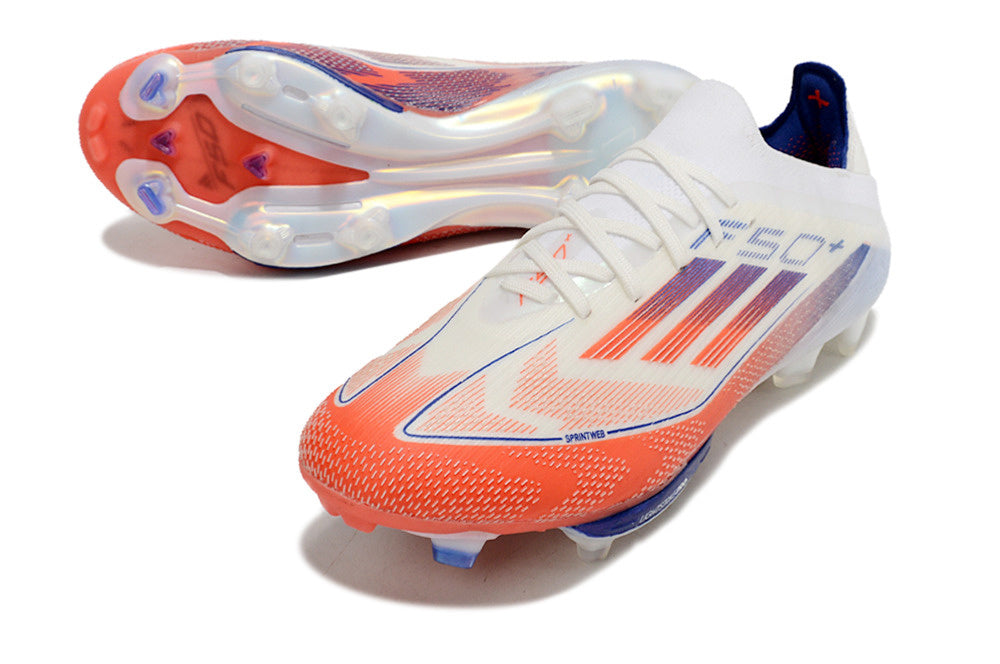Adidas F50 Elite Firm Ground Boots – White / Solar Red / Blue Burst