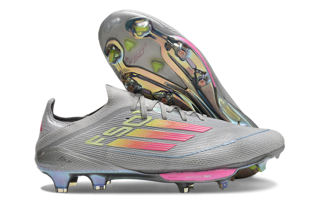 Adidas F50 Precision FG Boots – Grey Two / Pink Glow / Silver Metallic