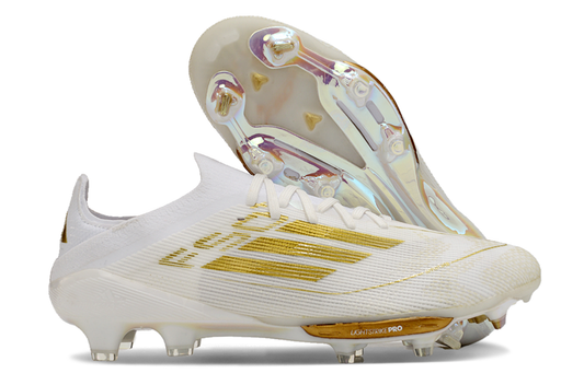 Adidas F50 Elite FG Boots – Cloud White / Metallic Gold